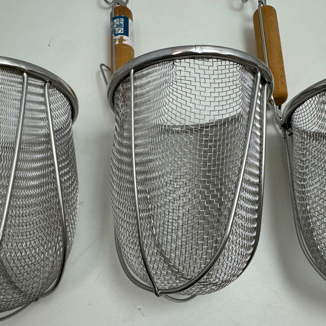 本職の逸品 ヨシカワ 品質表示18-8 YH-5950 木柄 うどん揚げ 大