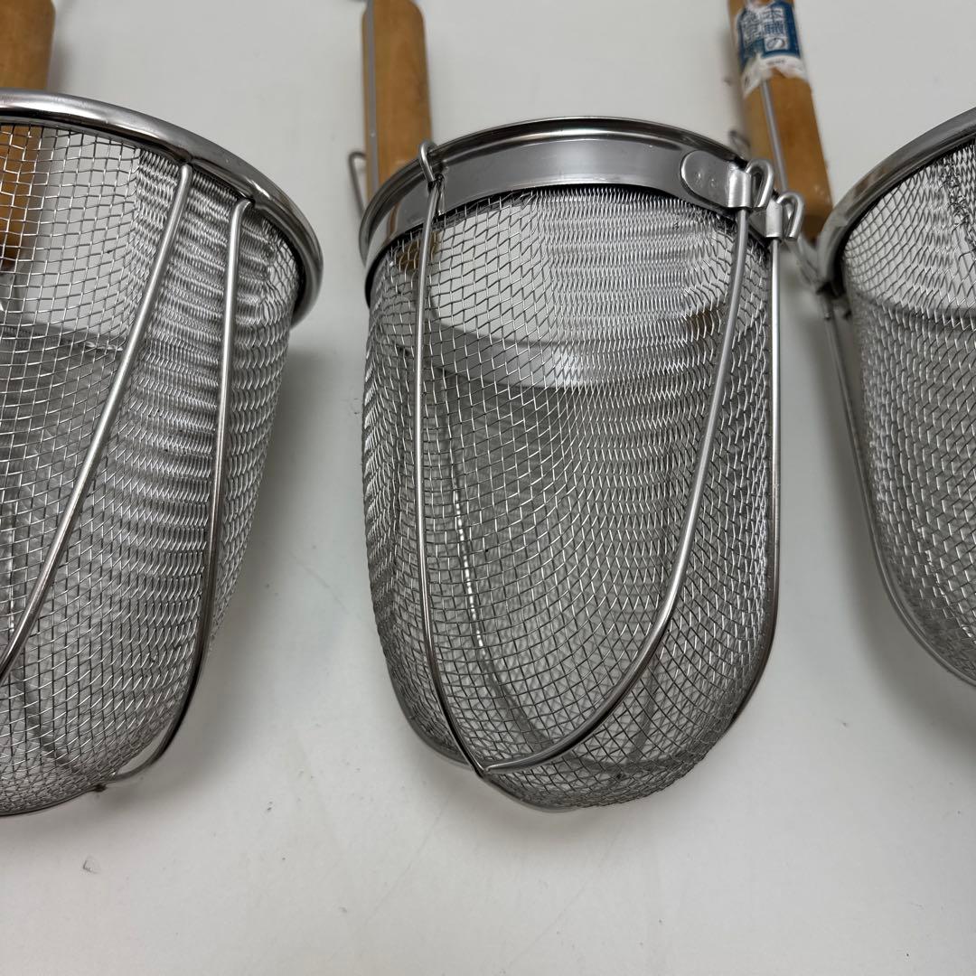 本職の逸品 ヨシカワ 品質表示18-8 YH-5950 木柄 うどん揚げ 大