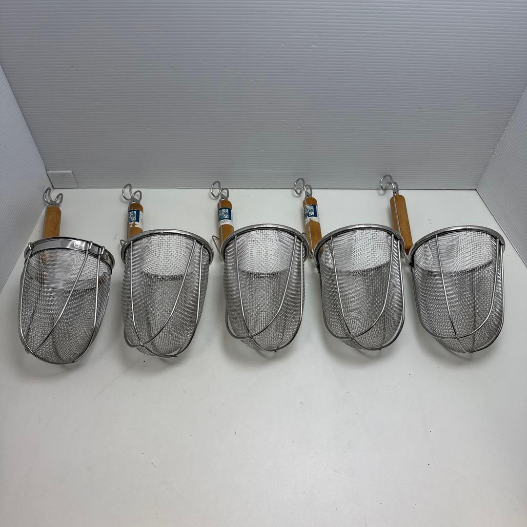 本職の逸品 ヨシカワ 品質表示18-8 YH-5950 木柄 うどん揚げ 大
