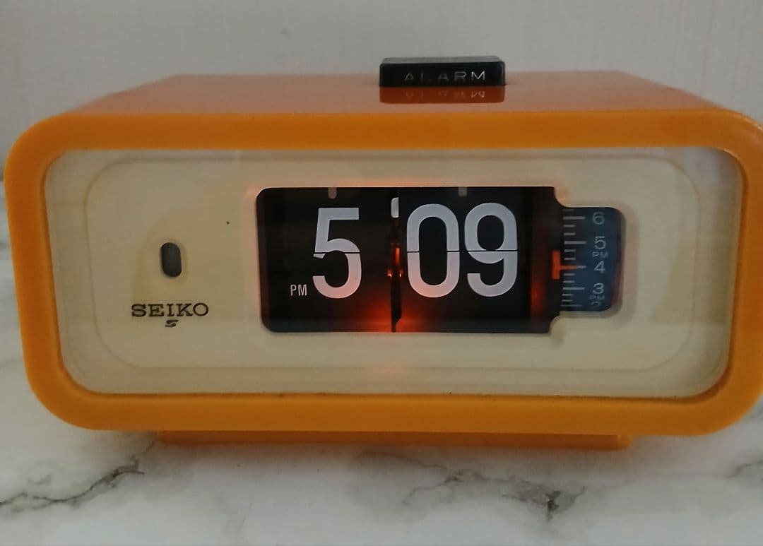 SEIKO パタパタ時計 DP666T黄色 昭和レトロ 50/60Hz