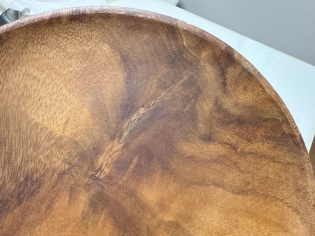 【未使用品】天然木製の皿 直径約24cm 6枚