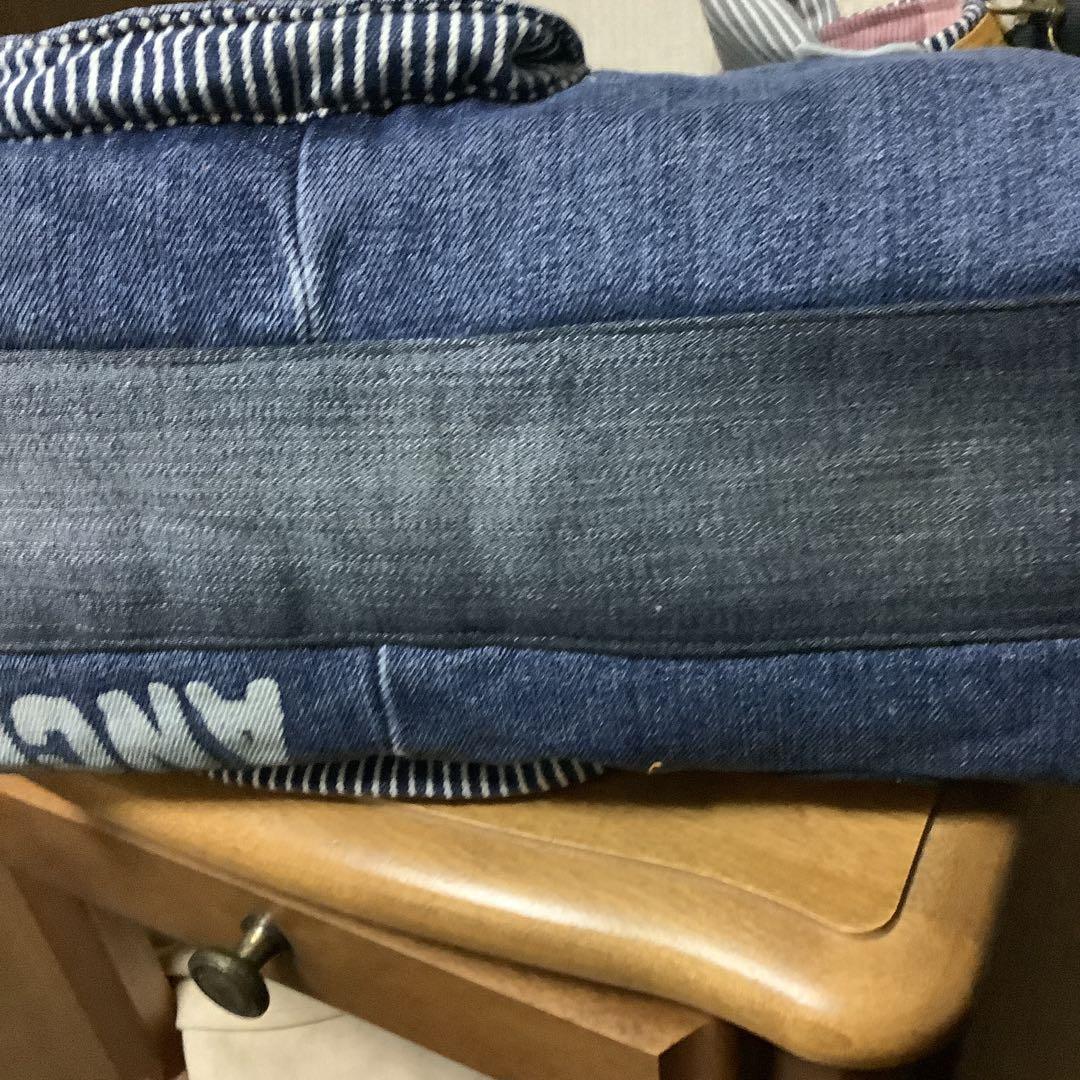 ハンドメイド　リメイクデニムトートバッグ　 Dカン＆ショルダーストラップ付き