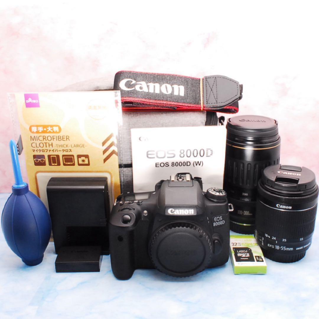 Wi-Fi搭載☆Canon EOS 8000D☆Wレンズ☆一眼レフカメラ