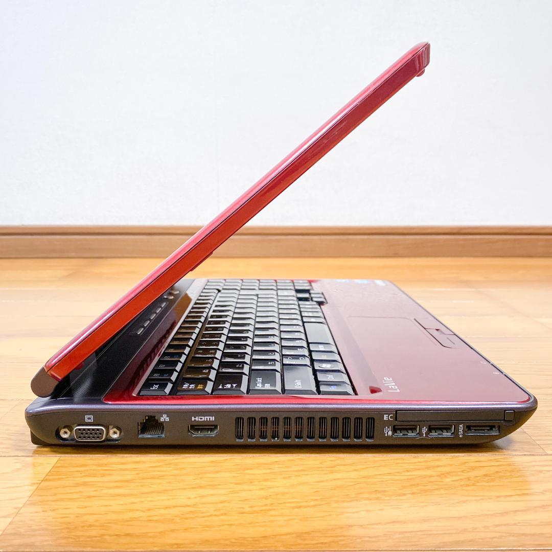 すぐ使える赤色✨NECノートパソコン i3 SSD メモリ6 最新Win11