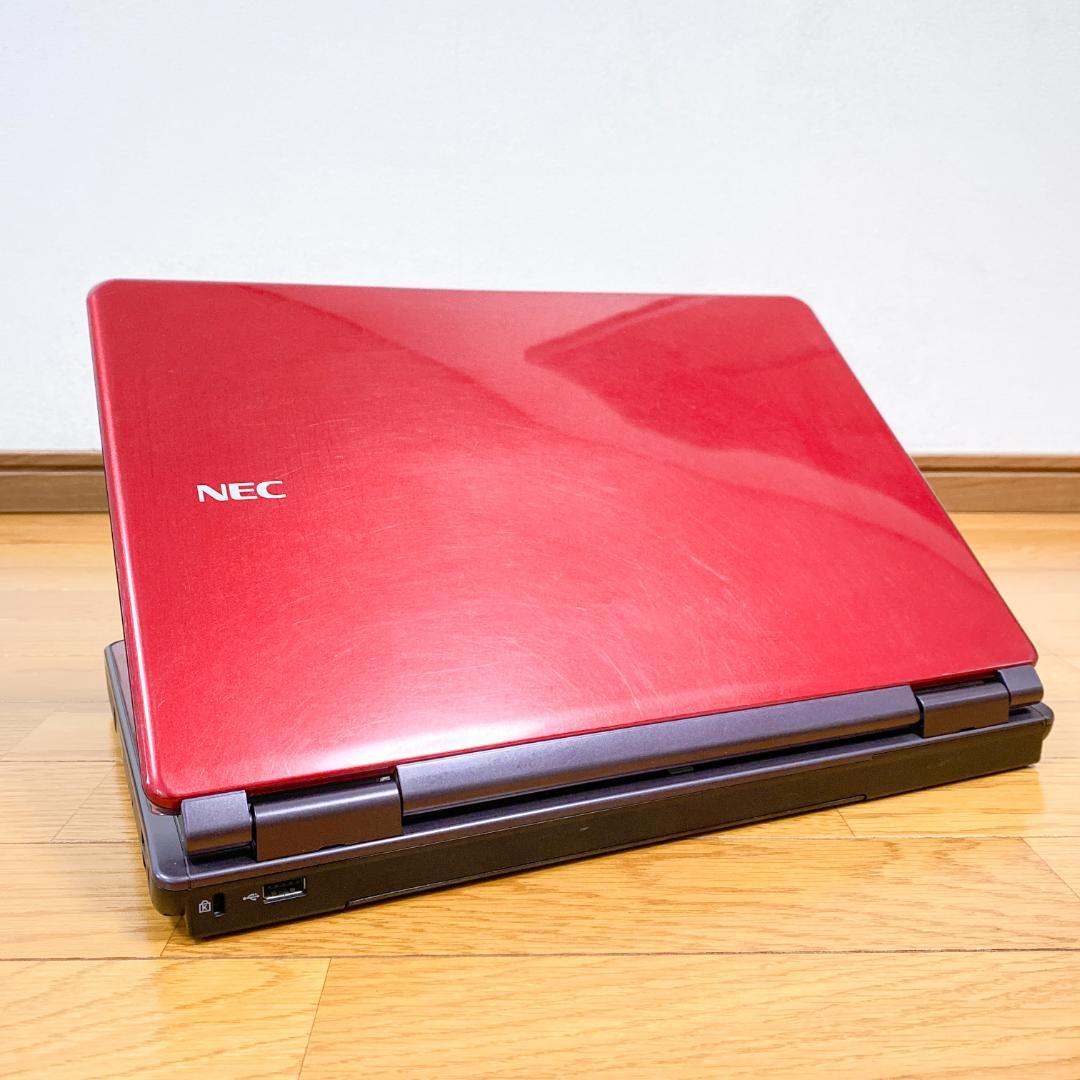 すぐ使える赤色✨NECノートパソコン i3 SSD メモリ6 最新Win11