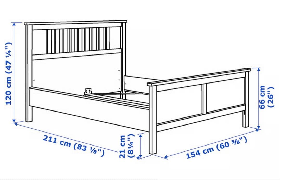 IKEA HEMNES ヘムネス ダブルベッド 140×200cm 送料込み