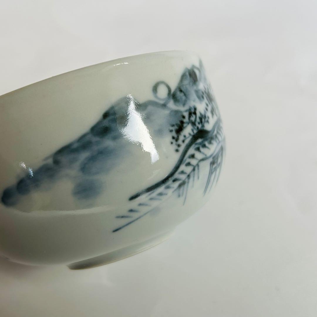 【未使用】京焼 清水焼 初代 幸之介窯 湯呑み 手描き5客揃