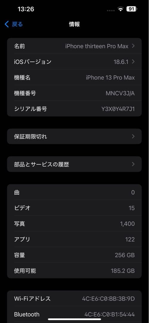 iPhone 13 Pro Max 256GB SIMフリー アルパイングリーン