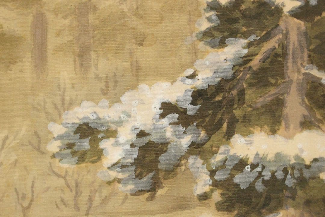 No5374 掛軸　在銘　春峰　雪景日出図　絹本着色　古画　古美術　送料無料