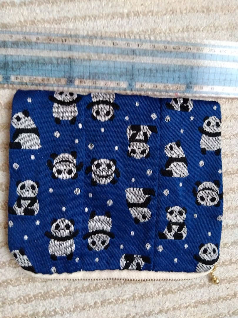 ハンドメイド　畳縁　パンダ　ポーチ　和風　日本　土産