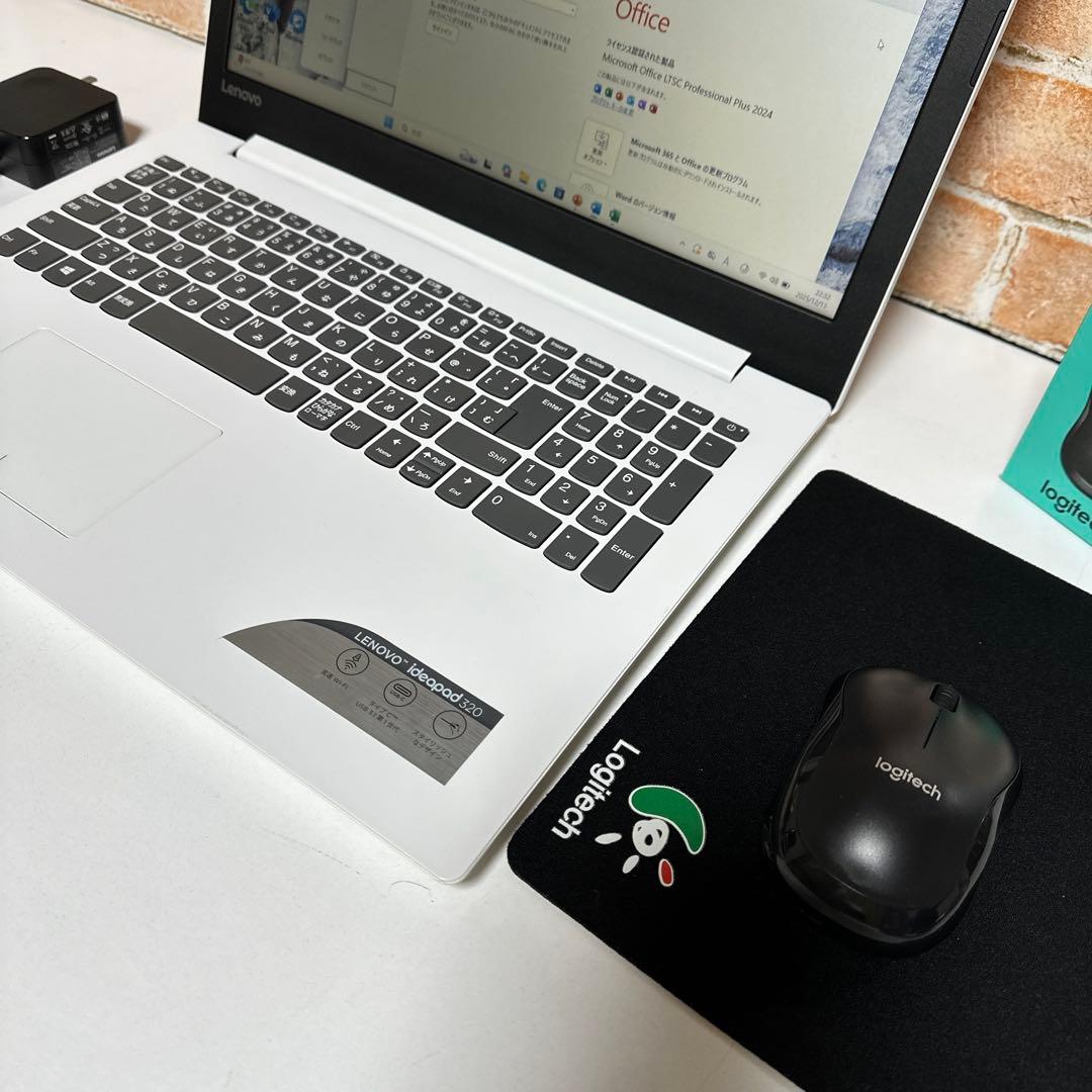 美品レノボノートPC 高速起動SSD マウス付き　Windows11オフィス付き