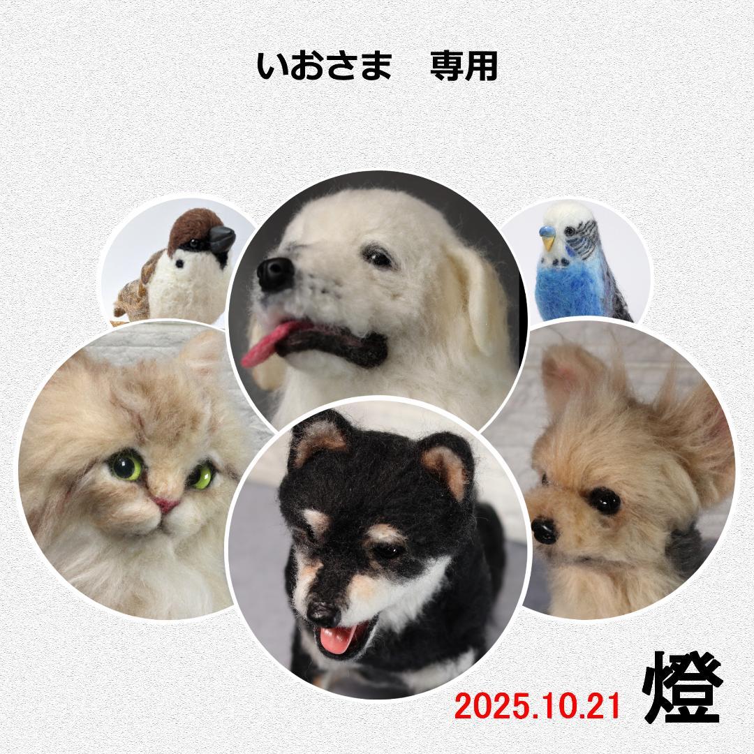 羊毛フェルト いおさま　トイプー　フレーム　ハンドメイド　オーダー