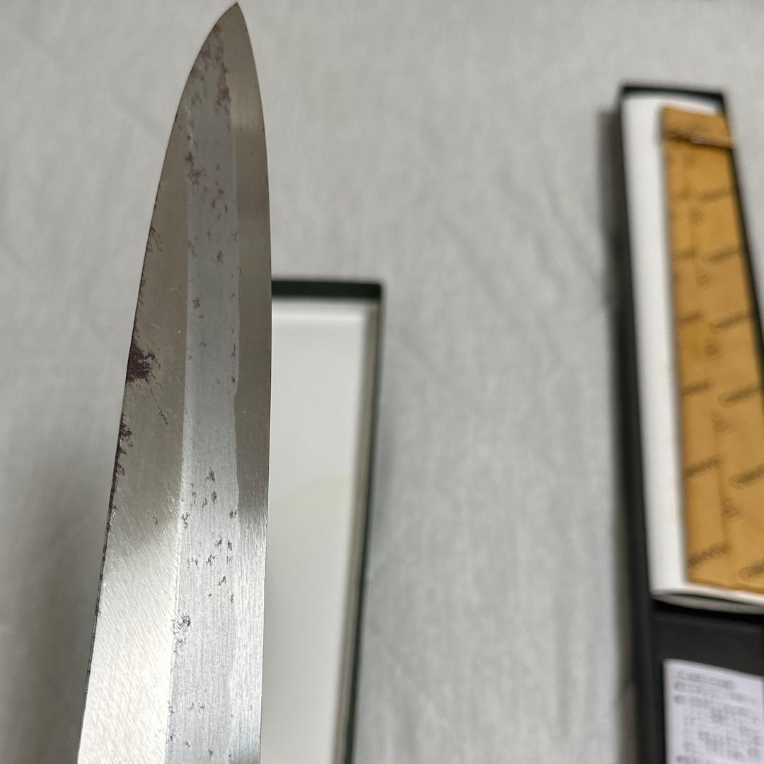 正広作 別撰 ハガネ PC柄 料理包丁 柳刃包丁 270mm 未使用 錆あり