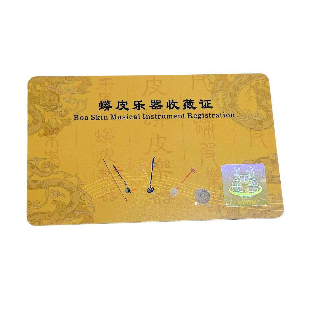 【美品】 二胡 紅木 ニシキ蛇皮 本革　中国　民族楽器　ケース付き 付属品多数