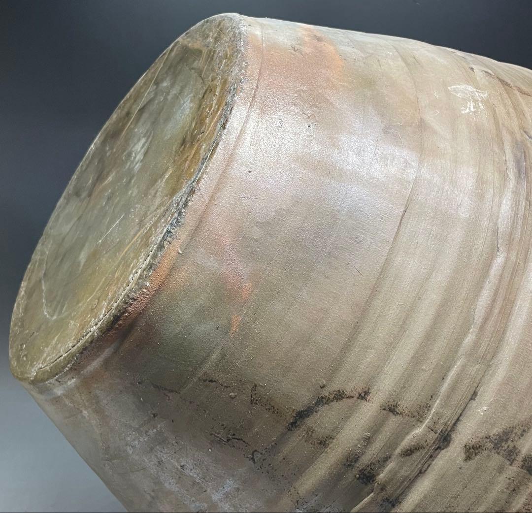 古備前　桃山時代　四耳壺　葉茶壺　大壺　特大　41cm 　Lf6441