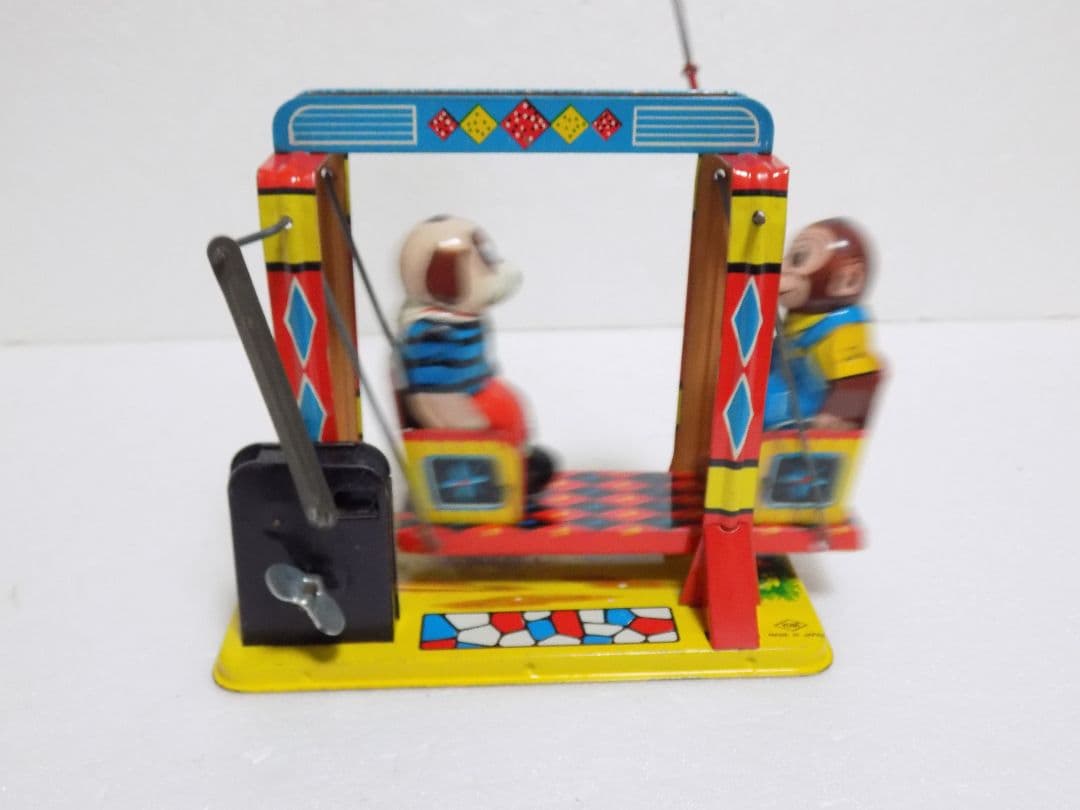 希少米屋ブリキ　ゼンマイ【PLAYFUL ANIMAL SWING】動作品