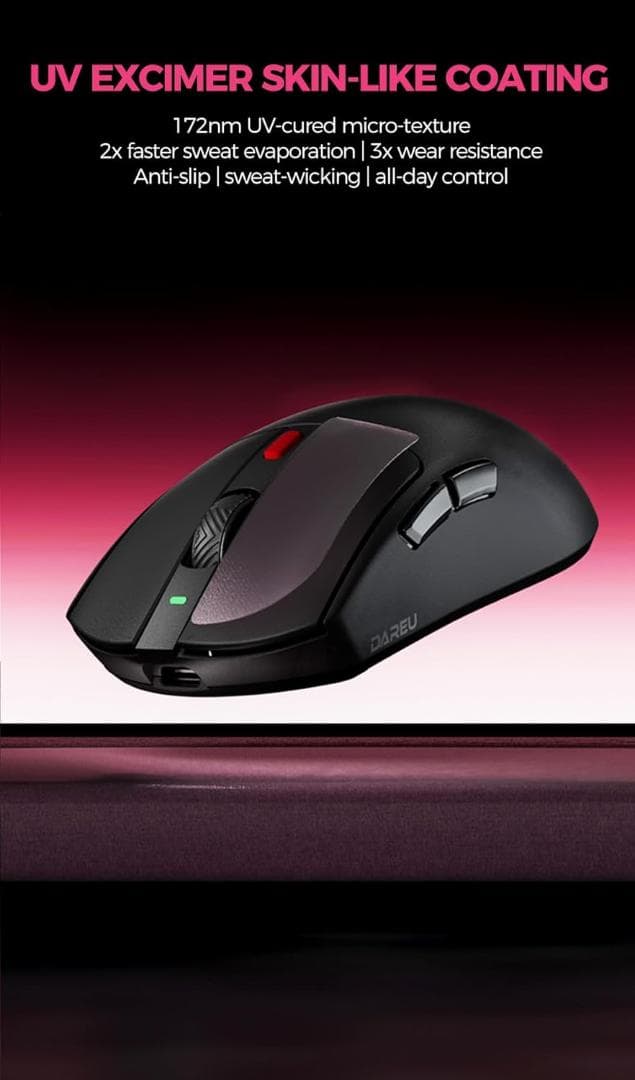 DAREU AE6 PRO ゲーミングマウス ディスプレイ付充電スタンド