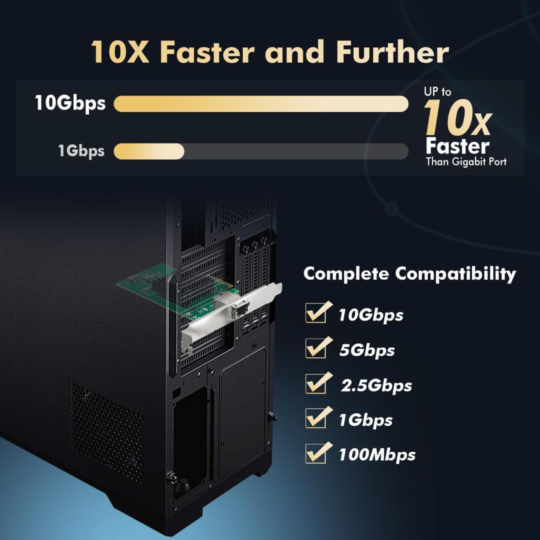 10G イーサネット PCIe ネットワークアダプタMarvell AQC107