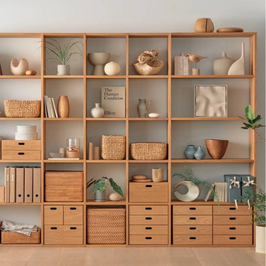 ■送料込■無印 スタッキングシェルフ 5×3 木製家具ラック収納棚 MUJI