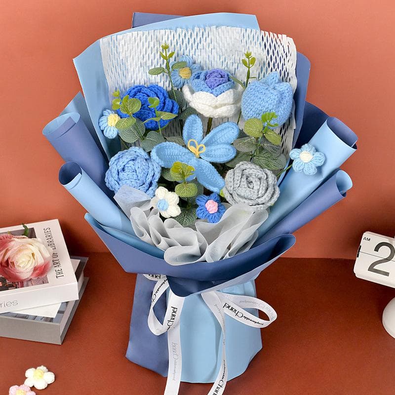 毛糸 花束 手編み ローズ  W70 母の日花インテリア  誕生日 プレゼント
