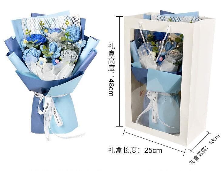 毛糸 花束 手編み ローズ  W70 母の日花インテリア  誕生日 プレゼント