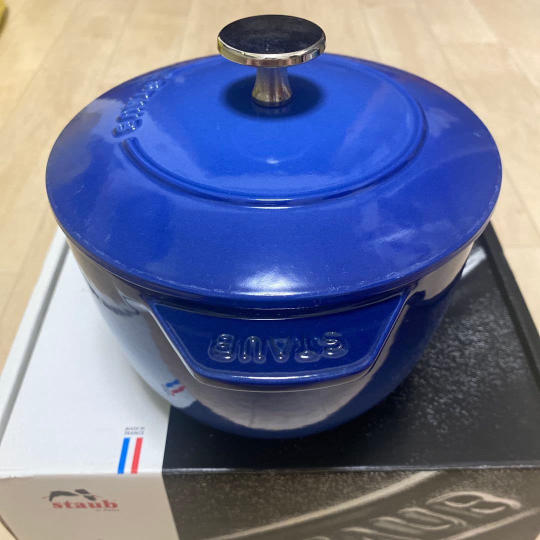 staubラ ココットde GOHAN M 16cm ロイヤルブルー　ストウブ