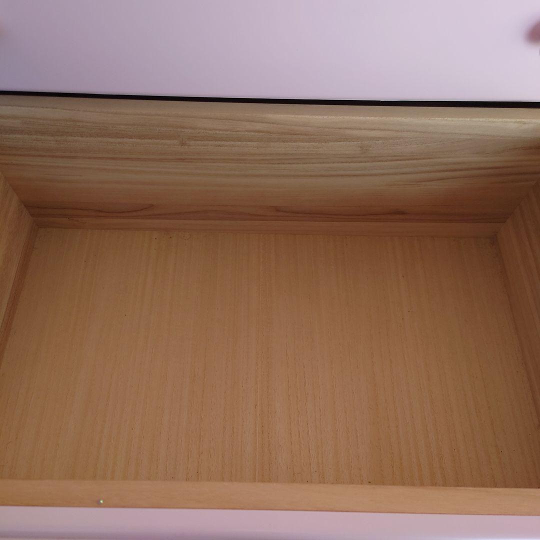 メゾピアノ　ピンクの木製チェスト 引き出し ハートノブ　タンス　収納棚　箪笥