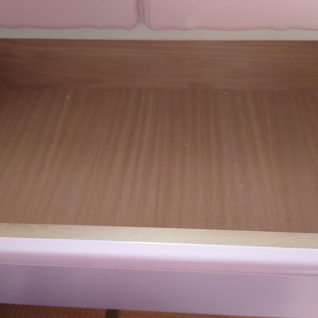 メゾピアノ　ピンクの木製チェスト 引き出し ハートノブ　タンス　収納棚　箪笥
