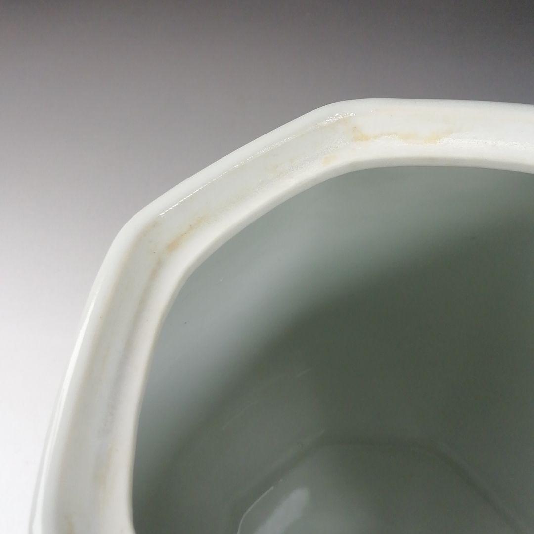 Ｔ７１８　水指　『染付　葡萄棚』『西村徳泉 造』　共箱　茶道具