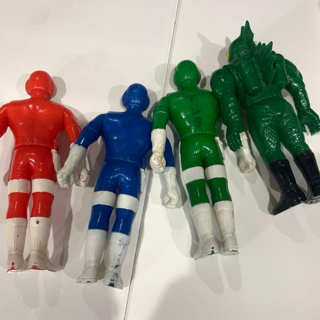 週末限定お値下げ❗️超電子バイオマン⭐️ アクアイガー1984年製ソフビ4体セット