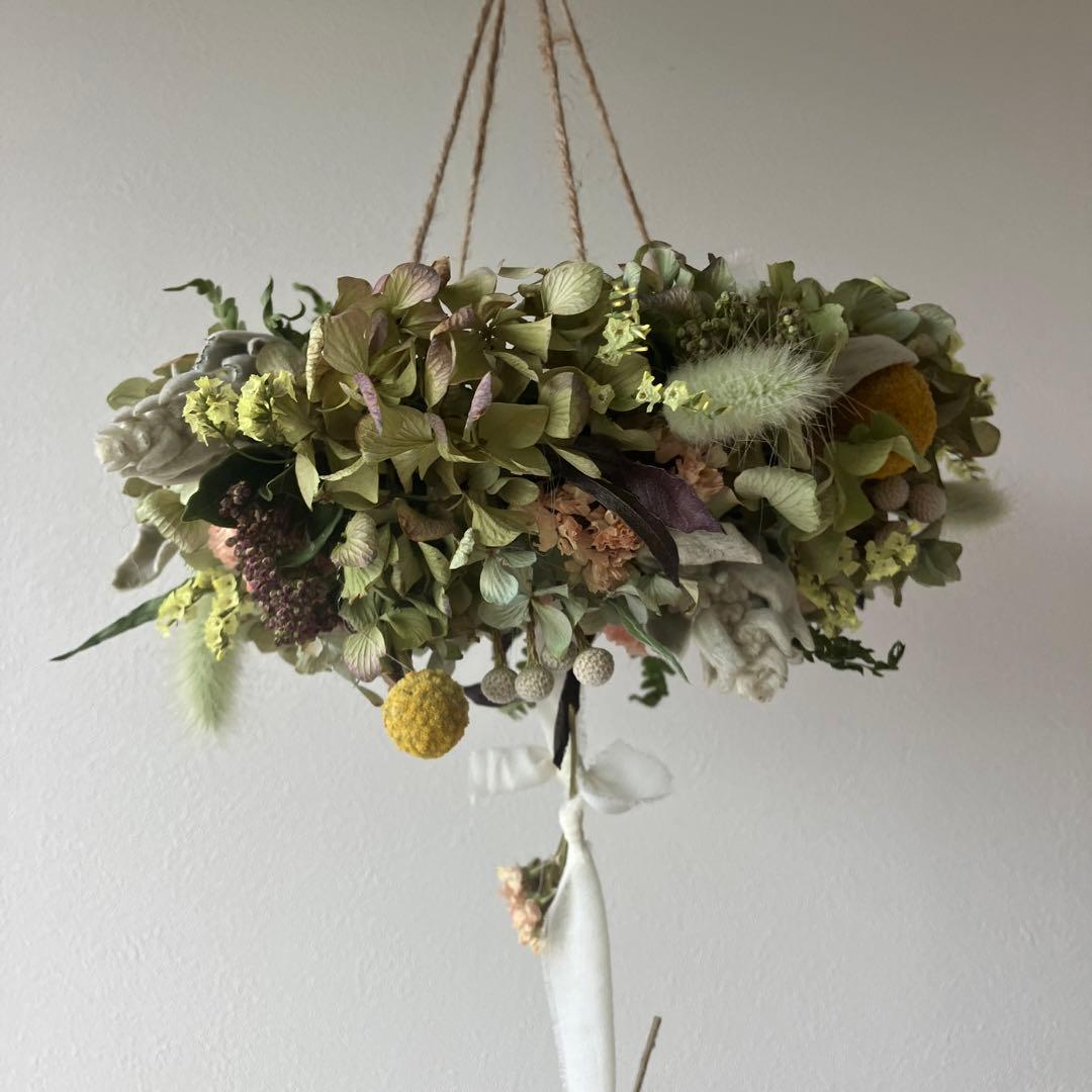 感謝SALE!  アンティーク紫陽花のぽんぽんフライングリース