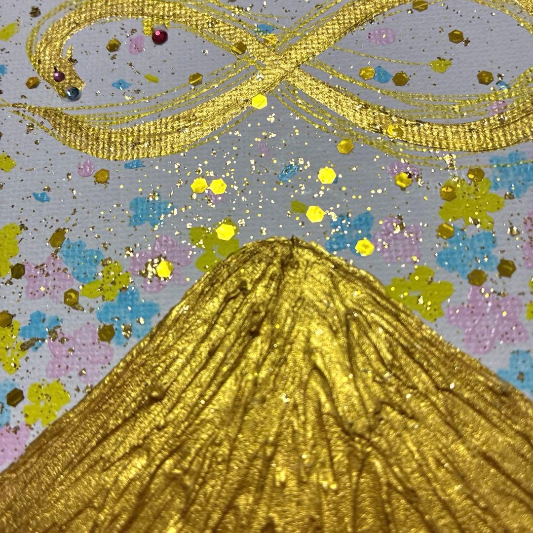 開運絵画　龍神様　金龍　蓮の花　金運　財運　金箔　運気上昇　開運