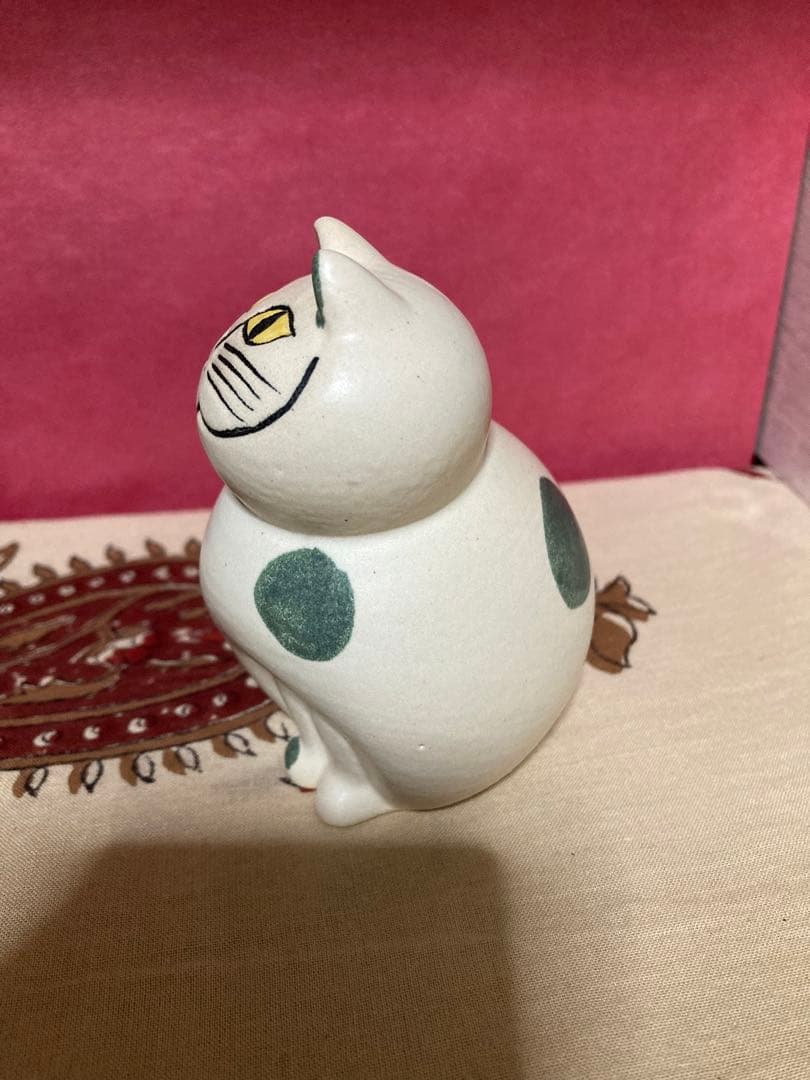リサラーソン　ミア　ねこのぶち　グリーンベージュ