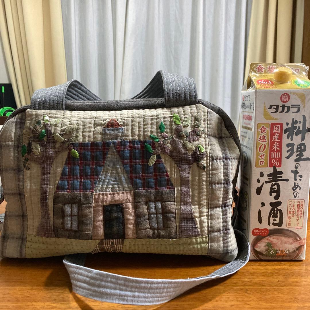 パッチワークキルト 大きめ ボストンバッグ