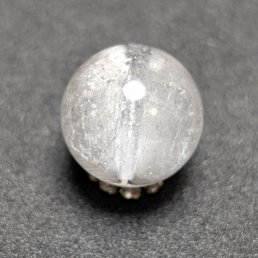 【ファントムが見える】プラチナルチルクォーツ 11.5ミリ 粒売り 貫通穴あり