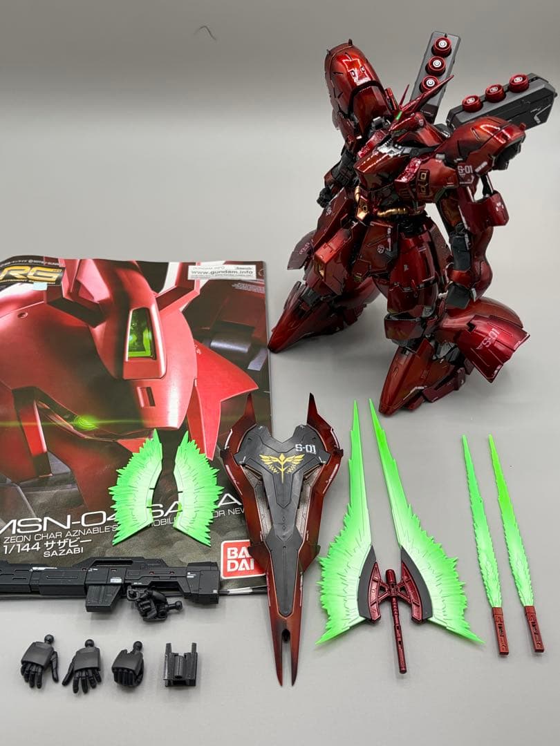 RG 1/144 サザビー 塗装完成品 キャンディ塗装 高光沢 逆襲のシャア