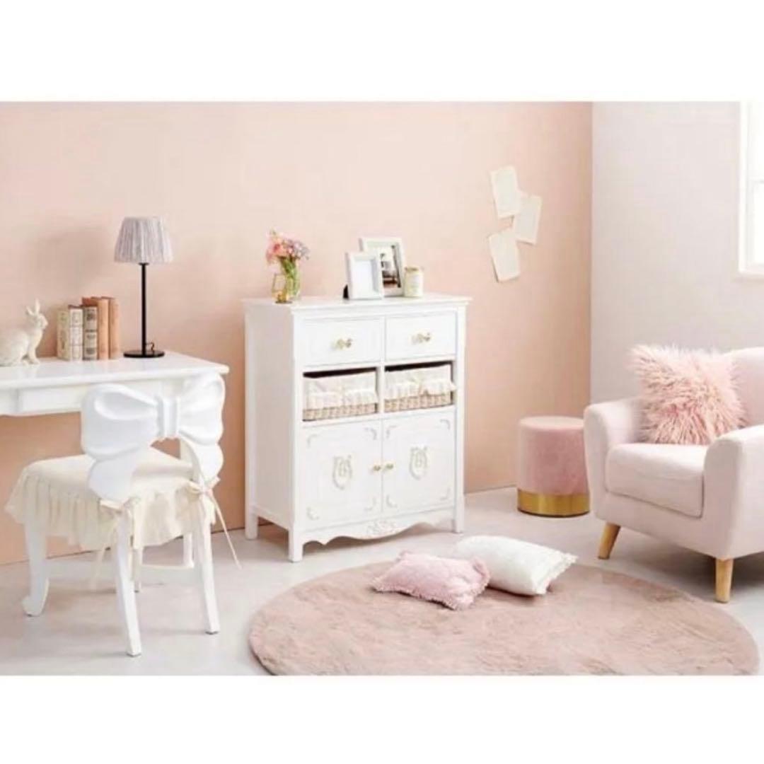 アンティーク調キャビネット　天然木 姫系 家具 ロマンチック インテリア レトロ