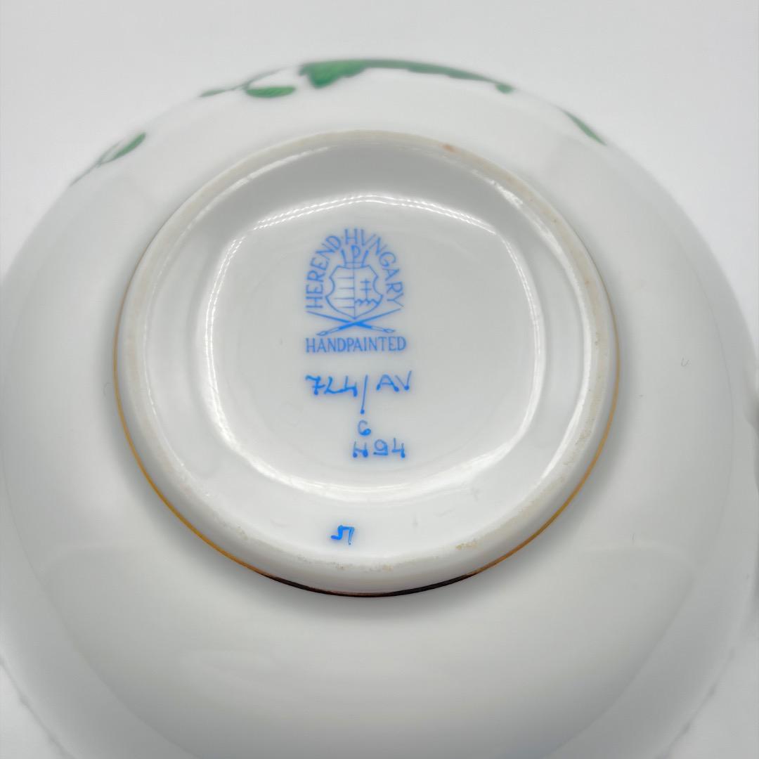 美品 ヘレンド アポニーグリーン ティーカップ＆ソーサー724