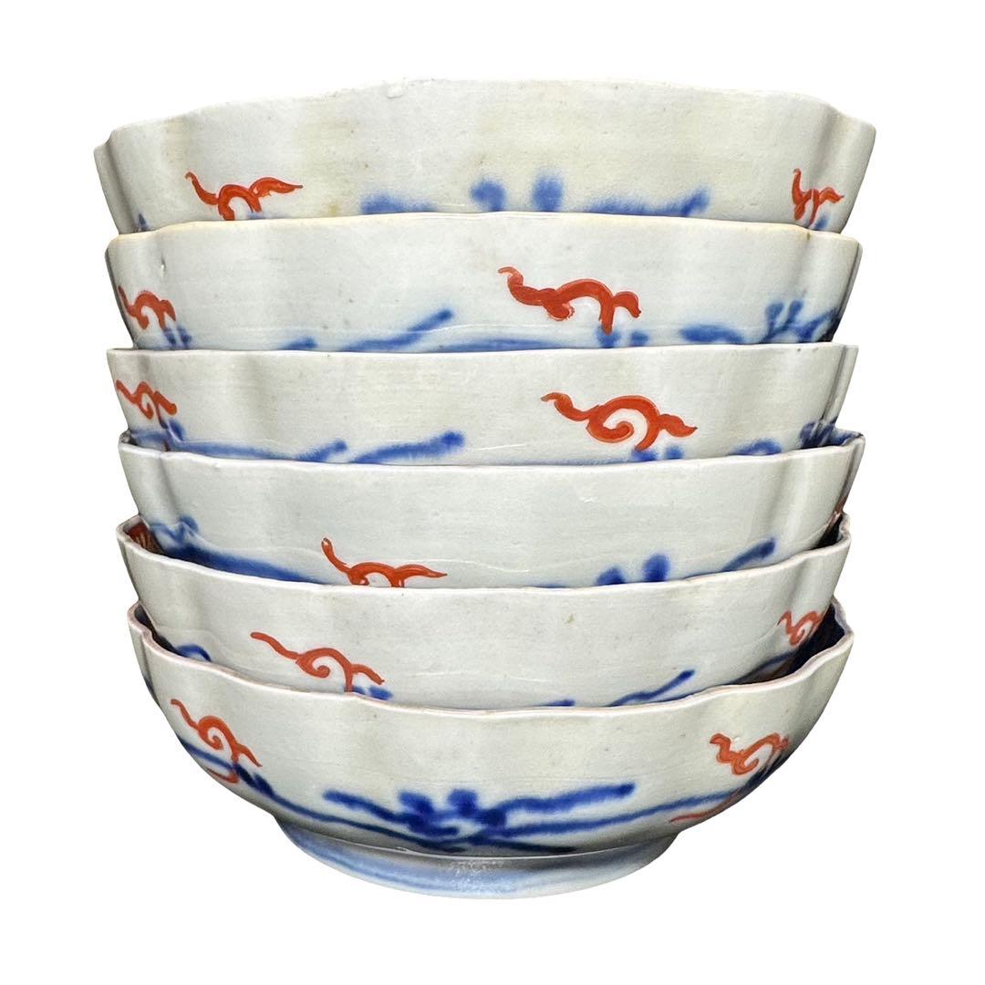 ★ 古伊万里 金彩 色絵 膾皿 6枚/食器！★