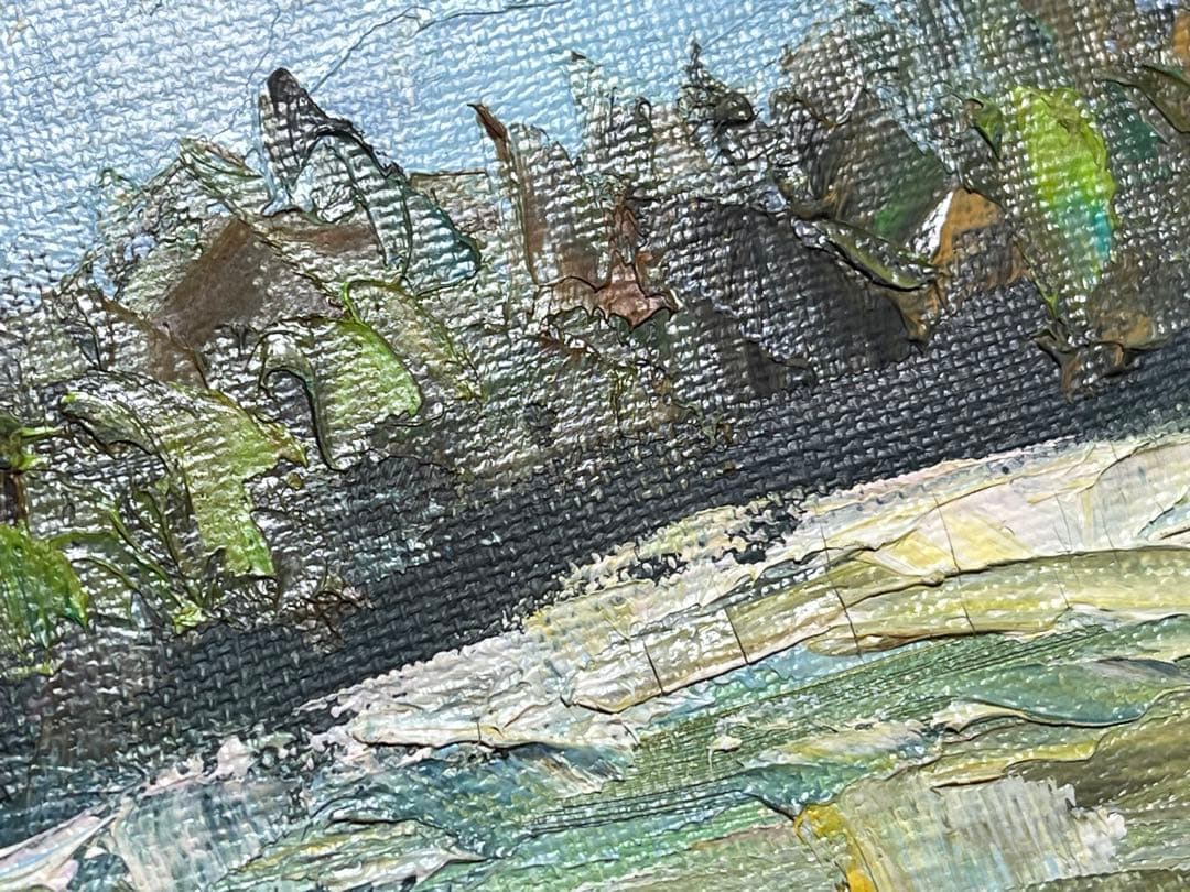 風景画 「浅間高原」 油絵 油彩 肉筆 サイン有り