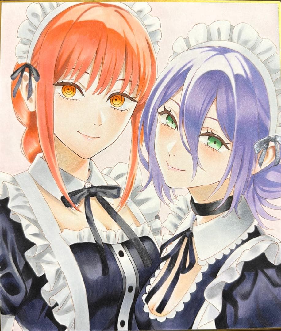 K*様 チェンソーマン　レゼ　マキマ　手描きイラスト　ファンアート