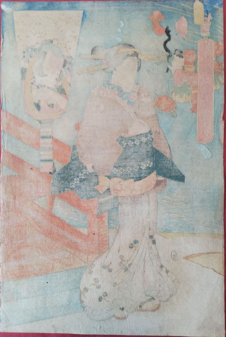 真作 歌川国芳 役者気取贔屓びいき 浮世絵 江戸期 天保11年 当時物