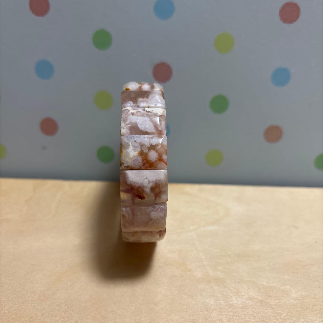 桜瑪瑙 バングル ブレスレット チェリーブロッサムアゲート