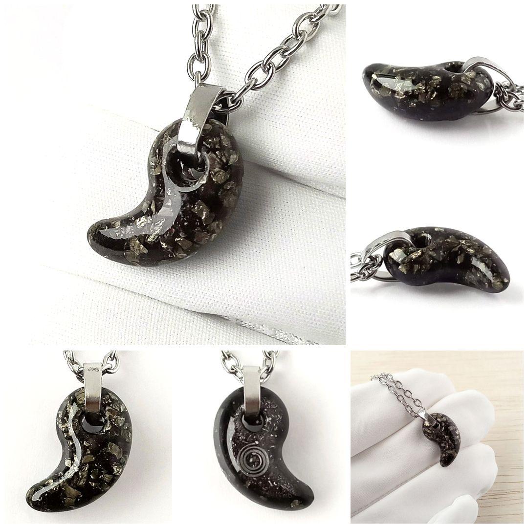 勾玉オルゴナイト｜周りに流されない強さを与える｜パイライト×エリートシュンガイト