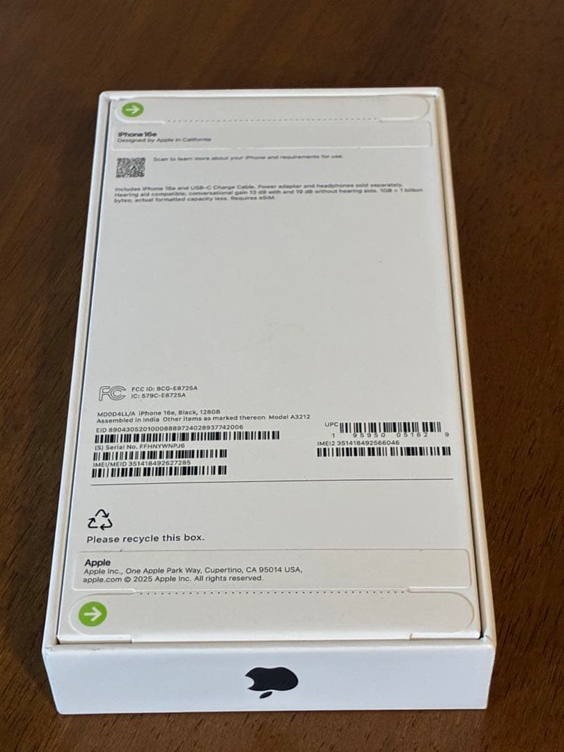 【新品】iPhone16e 米国版 128GB SIMフリー