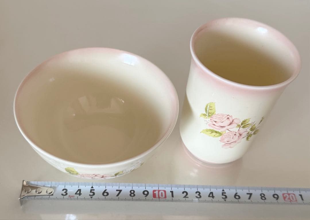 イマンダイアナローズ浪漫和陶器 お茶碗１個湯呑みタンブラー１個