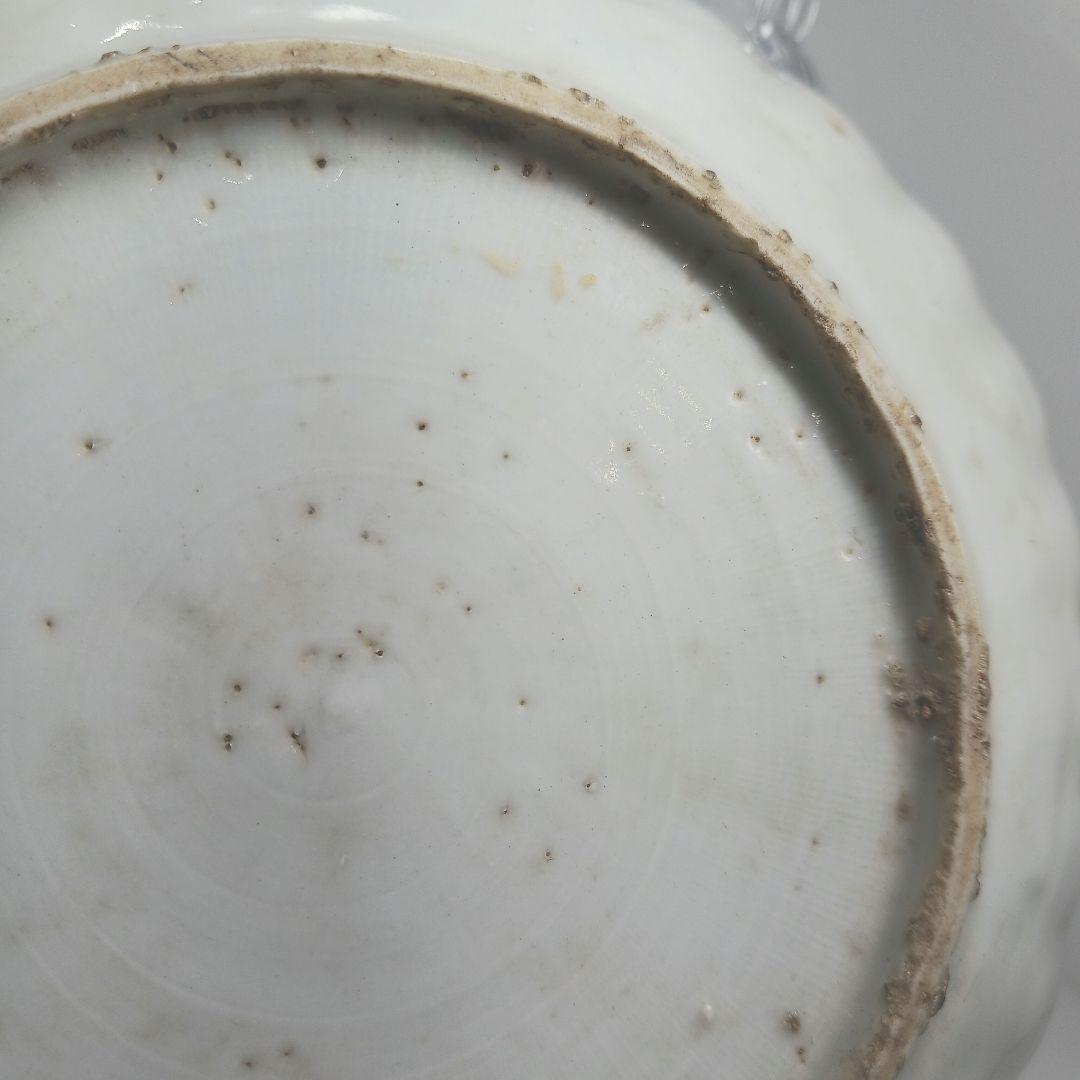 Y547-2 中国 明時代 古染付 厚手 皿 直径17cm　HHH