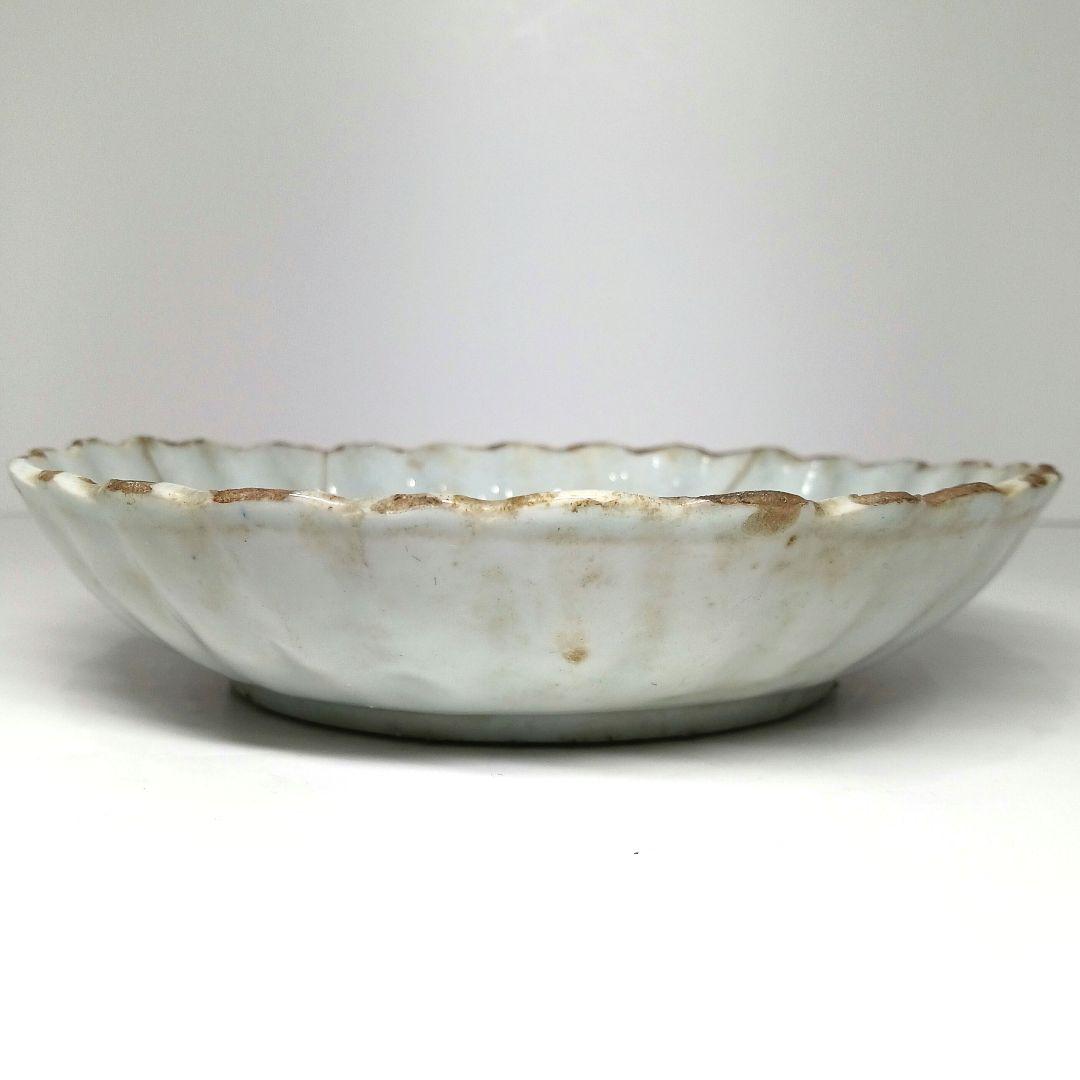 Y547-2 中国 明時代 古染付 厚手 皿 直径17cm　HHH