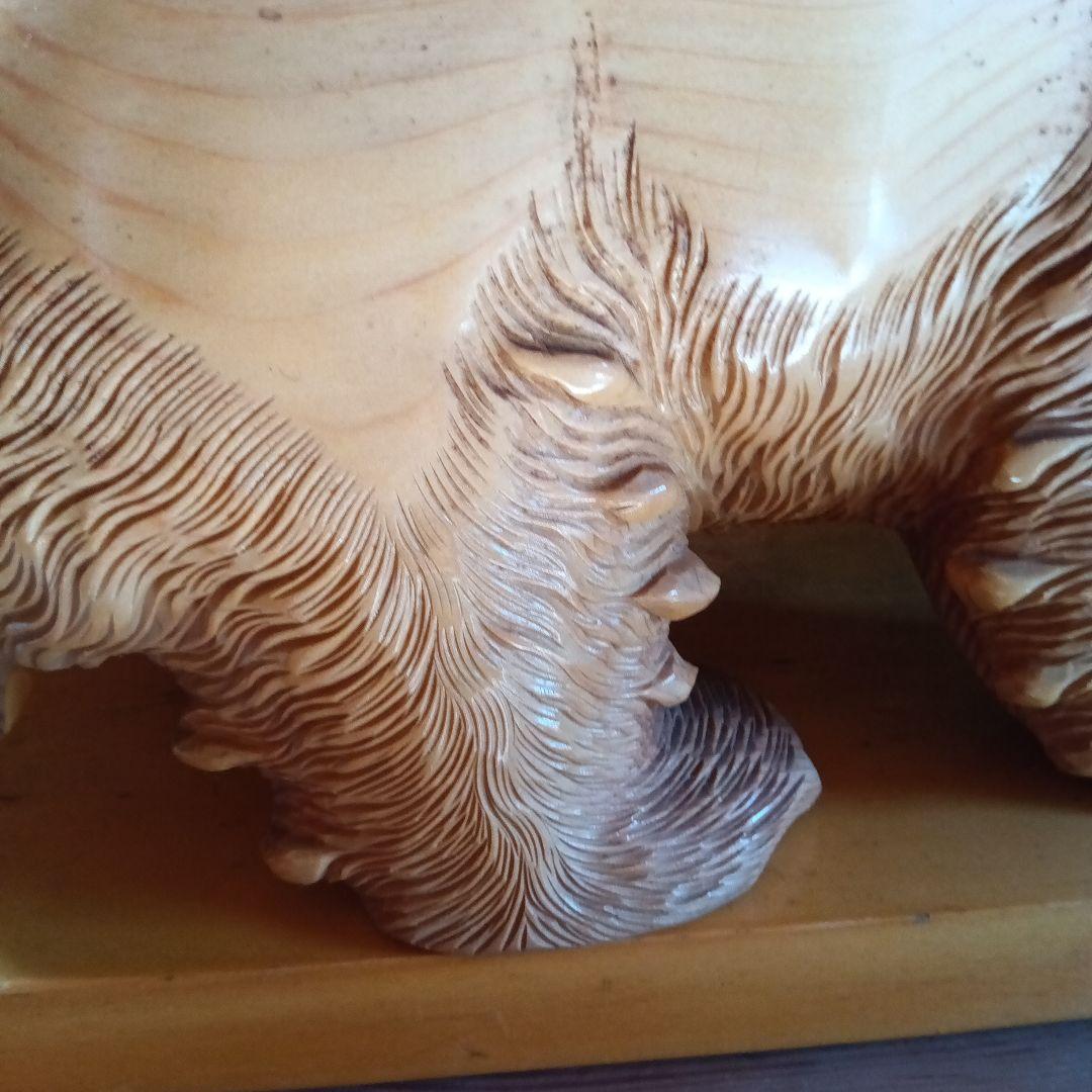 木製クマの彫刻 花台付き
