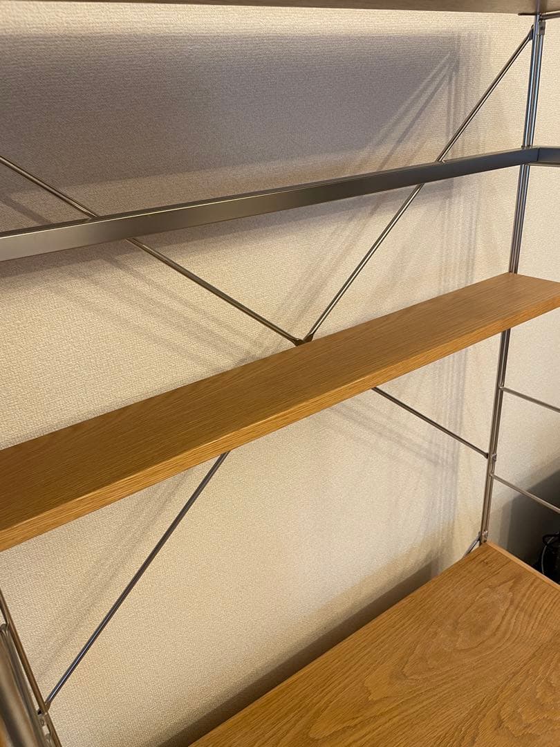 無印良品 ステンレスユニットシェルフ　オーク材棚セット